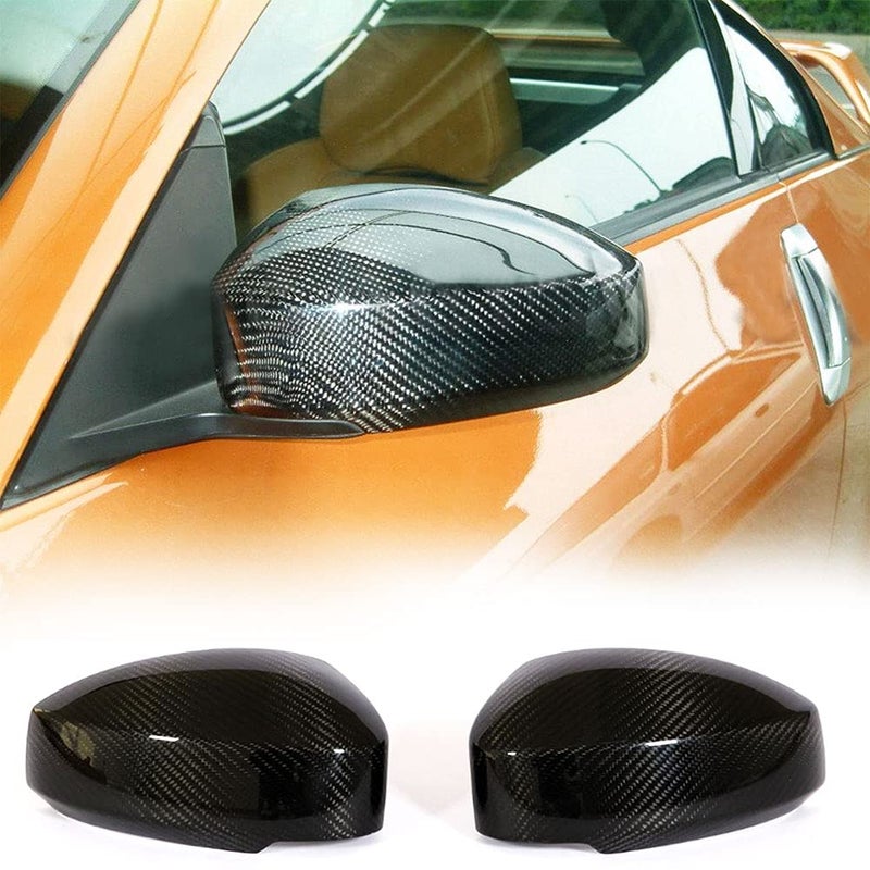 MCARCAR KIT Real Carbon Fiber Mirror Cover Caps Fit for Nissan 350Z Z33 Coupe Convertible 2003-2009 Add-on CF Door Rearview Mirror Caps Car Exterior Outside Shell - Image 1